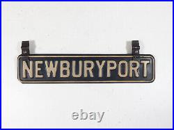 Vintage Antique NEWBURYPORT Steel Town Directional Signpost Sign 10.13 x 2.13