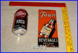 Vintage Antique Original Drink Fawn Soda Beverage Baby Deer Metal Door Push Sign