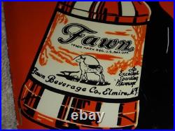 Vintage Antique Original Drink Fawn Soda Beverage Baby Deer Metal Door Push Sign