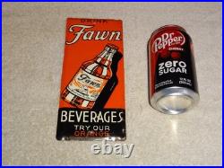 Vintage Antique Original Drink Fawn Soda Beverage Baby Deer Metal Door Push Sign