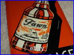 Vintage Antique Original Drink Fawn Soda Beverage Baby Deer Metal Door Push Sign Vintage Antique Original Drink Fawn Soda Beverage Baby Deer Metal Door Push Sign