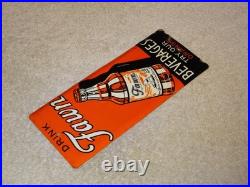 Vintage Antique Original Drink Fawn Soda Beverage Baby Deer Metal Door Push Sign