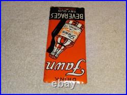 Vintage Antique Original Drink Fawn Soda Beverage Baby Deer Metal Door Push Sign