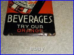 Vintage Antique Original Drink Fawn Soda Beverage Baby Deer Metal Door Push Sign