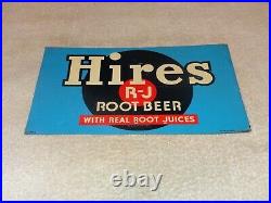 Vintage Antique Original Hires Root Beer Record 12 Metal Soda Pop Gas Oil Sign