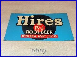 Vintage Antique Original Hires Root Beer Record 12 Metal Soda Pop Gas Oil Sign