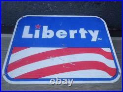 Vintage Antique Original Liberty Gasoline 24 X 18 Metal Oil Advertising Sign