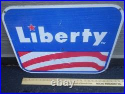 Vintage Antique Original Liberty Gasoline 24 X 18 Metal Oil Advertising Sign