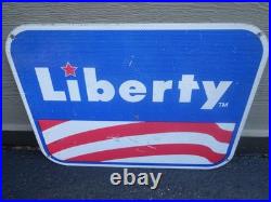 Vintage Antique Original Liberty Gasoline 24 X 18 Metal Oil Advertising Sign