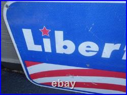 Vintage Antique Original Liberty Gasoline 24 X 18 Metal Oil Advertising Sign
