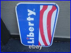 Vintage Antique Original Liberty Gasoline 24 X 18 Metal Oil Advertising Sign