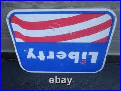 Vintage Antique Original Liberty Gasoline 24 X 18 Metal Oil Advertising Sign