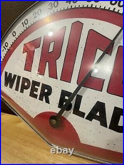 Vintage Antique Trico Wiper Blade Thermometer Sign Metal/ Glass