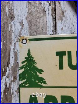 Vintage Appalachian Trail Lodge Porcelain Sign Old Cabin For Rent Smoky Nat Park