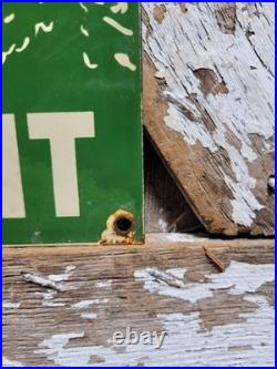 Vintage Appalachian Trail Lodge Porcelain Sign Old Cabin For Rent Smoky Nat Park