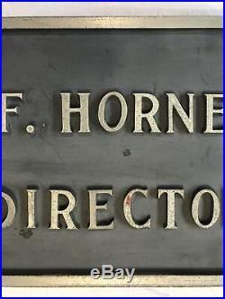 Vintage Art Deco Metal FUNERAL DIRECTOR Sign Harold F. Horne