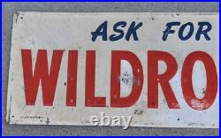 Vintage Ask for Wildroot Barber Shop Advertising Metal Sign