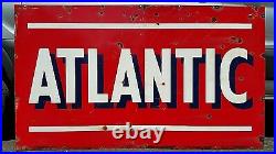 Vintage Atlantic Petroleum Oil Gas Double Sided Porcelain Sign 72 x 42 Heavy VG