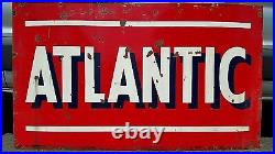 Vintage Atlantic Petroleum Oil Gas Double Sided Porcelain Sign 72 x 42 Heavy VG