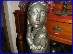 Vintage Austin Productions 1966 Sculpture Signed Degroot Woman Children 45 Tall