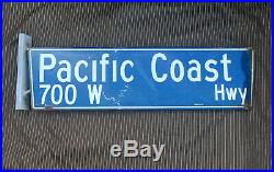 Vintage Authentic Los Angeles Pacific Coast HWY PCH street sign Porcelain Metal