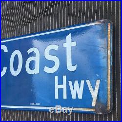 Vintage Authentic Los Angeles Pacific Coast HWY PCH street sign Porcelain Metal