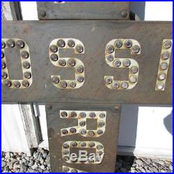 Vintage Authentic RR Heavy Metal Cat Eye 48 Railroad Crossing Sign