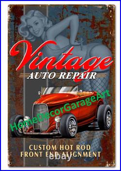 Vintage Auto Repair Metal Sign, 3 Sizes, Vintage Style Garage Art Vintage Auto Repair Metal Sign, 3 Sizes, Vintage Style Garage Art