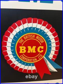 Vintage BMC Parts Service Metal Sign Triumph Austin Healey British Motor Dealer