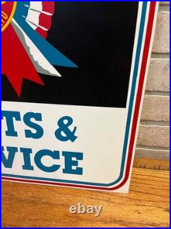 Vintage BMC Parts Service Metal Sign Triumph Austin Healey British Motor Dealer