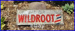 Vintage Barber Shop Ask For Wildroot Metal Sign Original Advertising