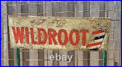 Vintage Barber Shop Ask For Wildroot Metal Sign Original Advertising