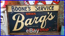 Vintage Barq's Metal Advertising Rare Sign Its Good Root Beer Embossed