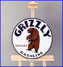 Vintage Bear Oil Company Grizzly Gasoline Heavy Metal Sign 19.7 (50cm)