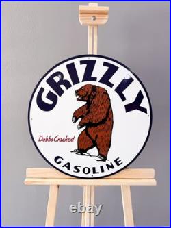 Vintage Bear Oil Company Grizzly Gasoline Heavy Metal Sign 19.7 (50cm)