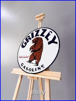 Vintage Bear Oil Company Grizzly Gasoline Heavy Metal Sign 19.7 (50cm)