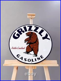 Vintage Bear Oil Company Grizzly Gasoline Heavy Metal Sign 19.7 (50cm)