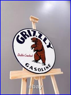 Vintage Bear Oil Company Grizzly Gasoline Heavy Metal Sign 19.7 (50cm)