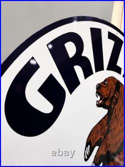 Vintage Bear Oil Company Grizzly Gasoline Heavy Metal Sign 19.7 (50cm)