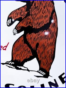 Vintage Bear Oil Company Grizzly Gasoline Heavy Metal Sign 19.7 (50cm)
