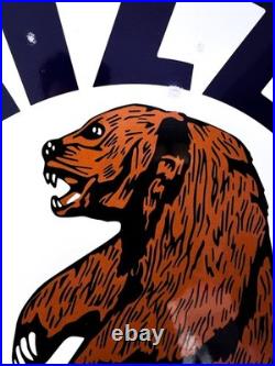 Vintage Bear Oil Company Grizzly Gasoline Heavy Metal Sign 19.7 (50cm)
