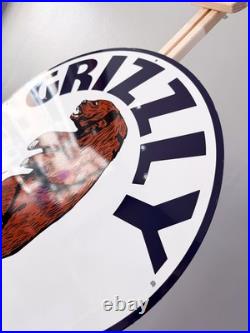 Vintage Bear Oil Company Grizzly Gasoline Heavy Metal Sign 19.7 (50cm)
