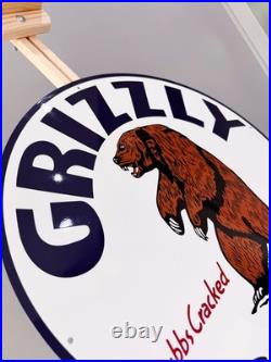 Vintage Bear Oil Company Grizzly Gasoline Heavy Metal Sign 19.7 (50cm)