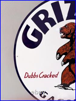 Vintage Bear Oil Company Grizzly Gasoline Heavy Metal Sign 19.7 (50cm)