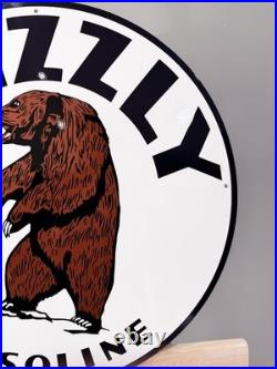Vintage Bear Oil Company Grizzly Gasoline Heavy Metal Sign 19.7 (50cm)