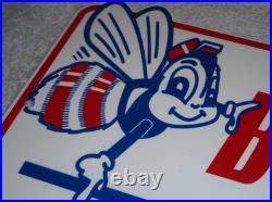 Vintage Bee Line Automotive Alignment 12 Metal Gasoline Oil Bumble Beeline Sign