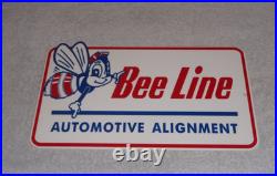 Vintage Bee Line Automotive Alignment 12 Metal Gasoline Oil Bumble Beeline Sign