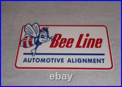 Vintage Bee Line Automotive Alignment 12 Metal Gasoline Oil Bumble Beeline Sign