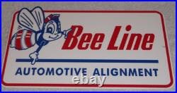 Vintage Bee Line Automotive Alignment 12 Metal Gasoline Oil Bumble Beeline Sign