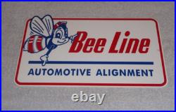 Vintage Bee Line Automotive Alignment 12 Metal Gasoline Oil Bumble Beeline Sign